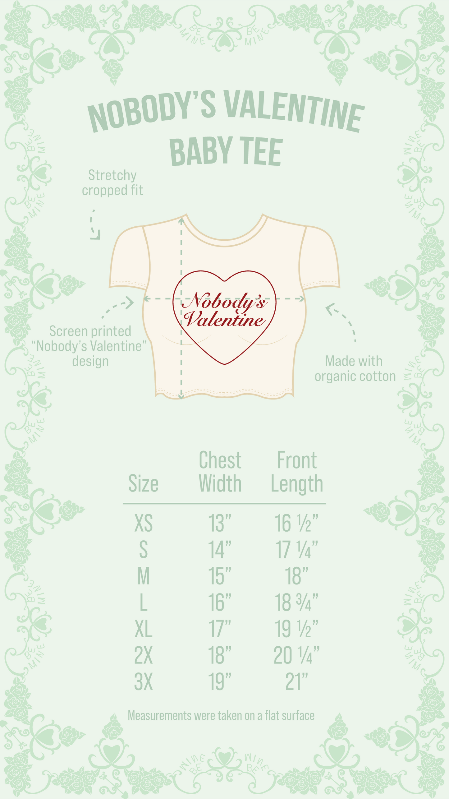 Nobody's Valentine Baby Tee in Cream