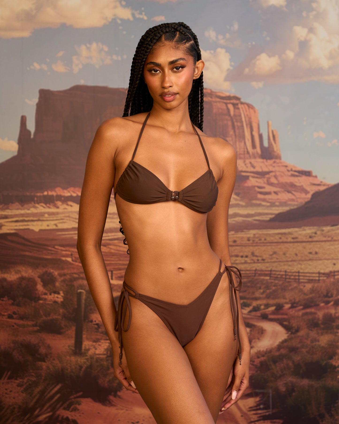 Cherry On Top V-kini Set in Brown