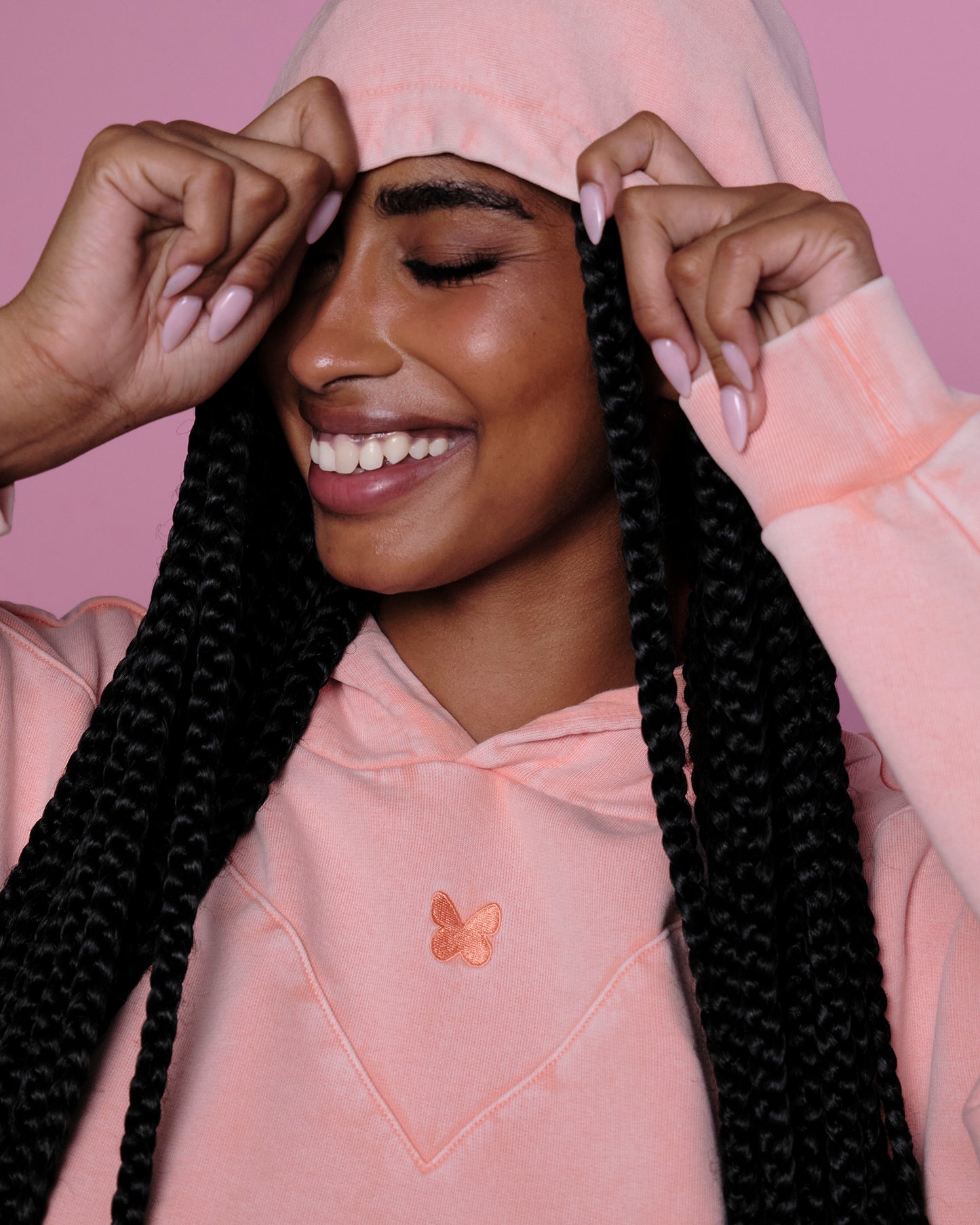 Butterfly Hoodie in Peach