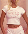 Nobody's Valentine Baby Tee in Cream