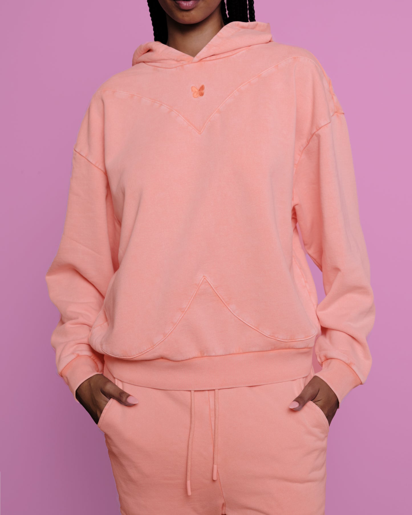 Butterfly Hoodie in Peach