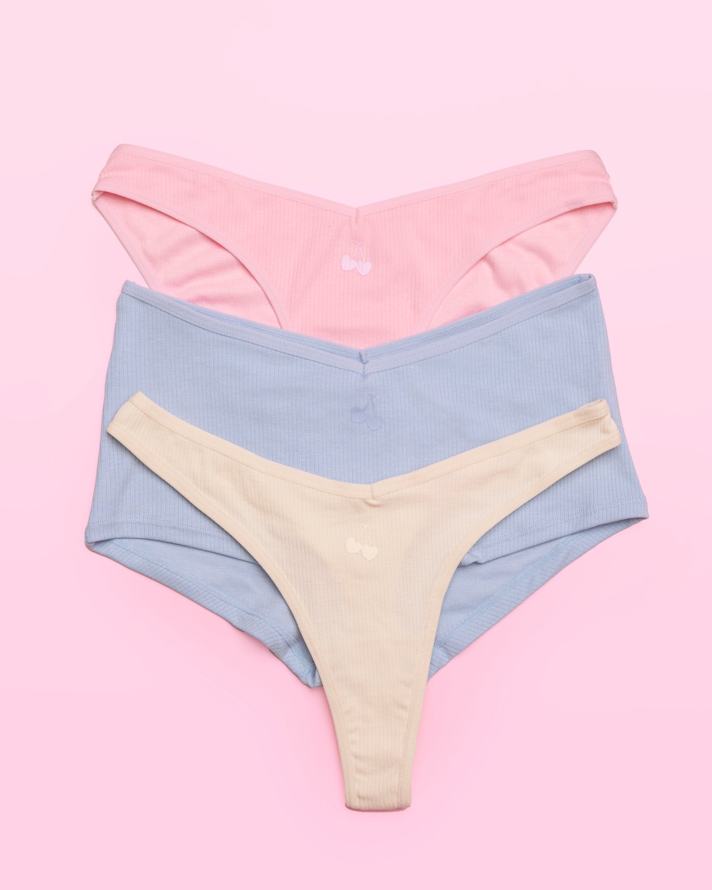 Ribbed Panty 3 Pack in Pastels