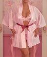 Be Mine Silk Robe In Pink