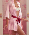 Be Mine Silk Robe In Pink