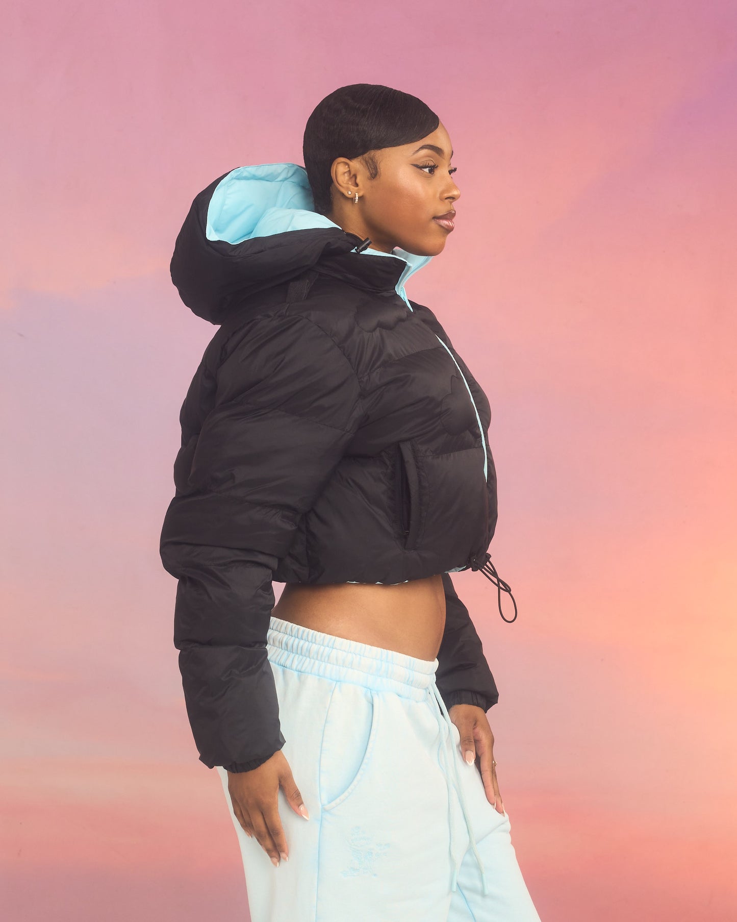 Reversible Cloud Cropped Puffer Jacket