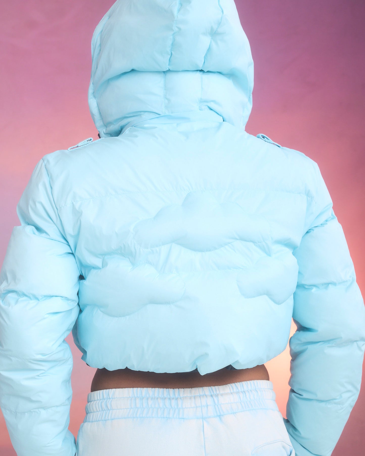 Reversible Cloud Cropped Puffer Jacket